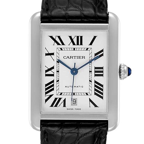 stainless steel cartier|stainless steel cartier tank man.